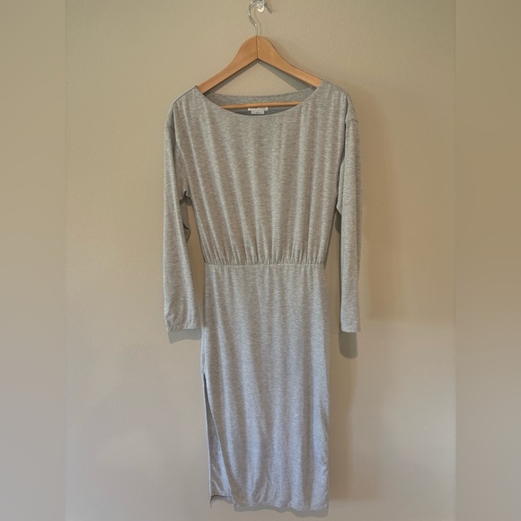 LOVERS + FRIENDS Grey Long Sleeve Bodycon Women’s Dress with Slit Size Small - Picture 1 of 15